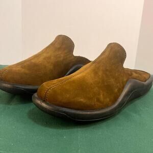 Comfortable Brown Suede Mules Slippers Size 46